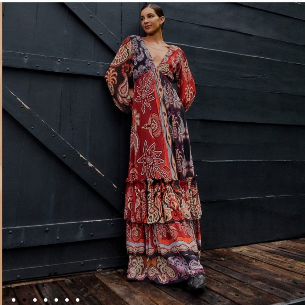 Farm rio SWEET MERMAIDS V NECKLINE MAXI DRESS